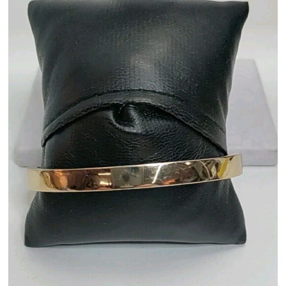Coach Gold Tone Clamper Bracelet With Pave' Crystal C Size 6.5 - Picture 4 of 5